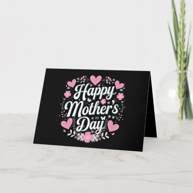 Happy Mother's Day Cute Floral Mum Grandma Thank You Card (Front)