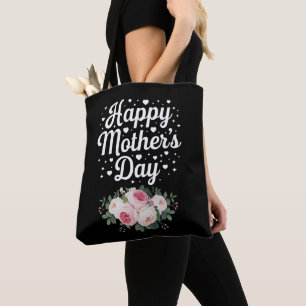 Happy Mother's Day Cute Floral Mum Grandma Wife Tote Bag