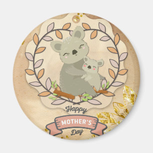 Happy Mother's Day Cute Fun Koala Bear and Baby Magnet