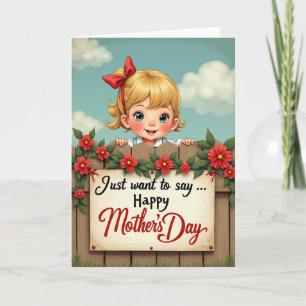 Happy Mothers Day Cute Kid Card