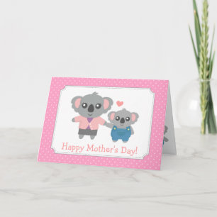Happy Mothers Day, Cute Koala Bears Card