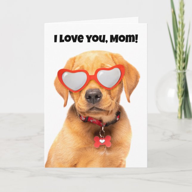 Happy Mother's Day Cute Labrador Puppy  Holiday Card (Front)