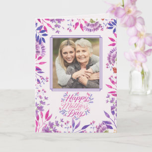 Happy Mother's Day cute watercolor bright floral Card