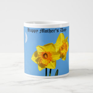 Happy Mother's Day Daffodils Gold Medal flowers Large Coffee Mug