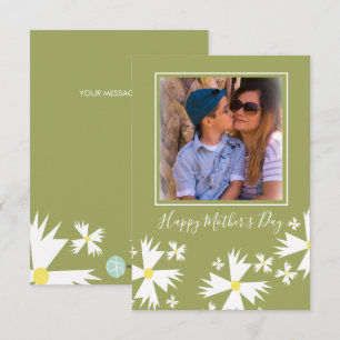 Happy Mother's Day Daisy Florals Green  Card