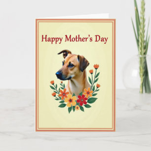 Happy Mothers Day Dog Art Card