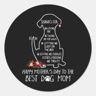 Happy Mothers Day Dog Mum  Classic Round Sticker