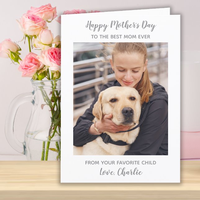 Happy Mother's Day Dog Mum Custom Pet Photo Holiday Card (Creator Uploaded)