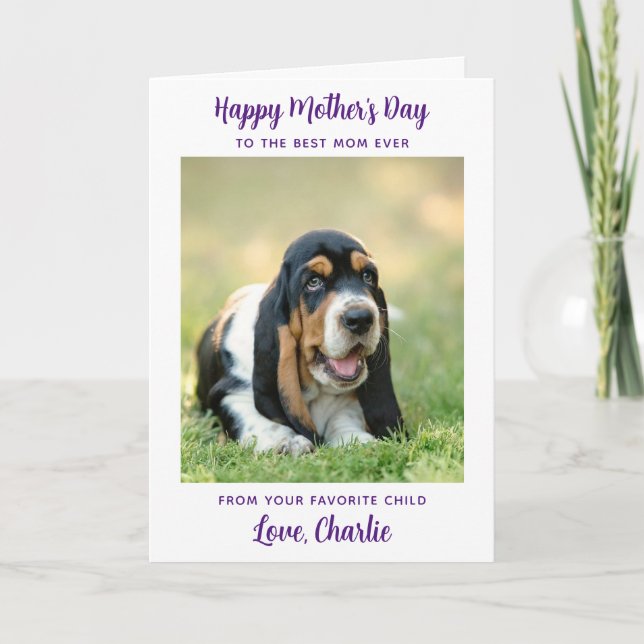 Happy Mother's Day - Dog Photo Worlds Best Dog Mum Card (Front)