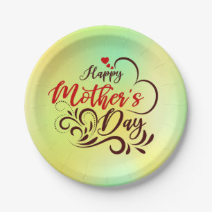Happy Mother's Day Elegant Design-23331 Paper Plate