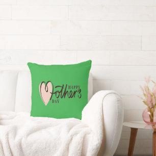 Happy Mother's Day – Elegant Floral Heart Design Cushion