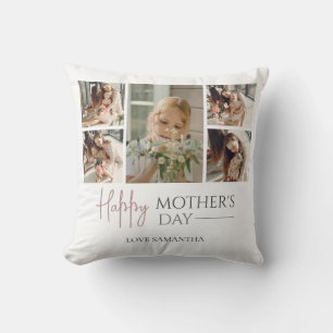 Happy Mother's Day Elegant Modern photo collage Cushion