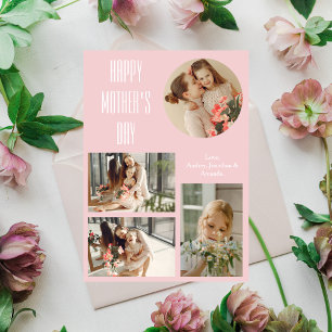 Happy Mother's Day   Elegant Modern photo collage Holiday Card