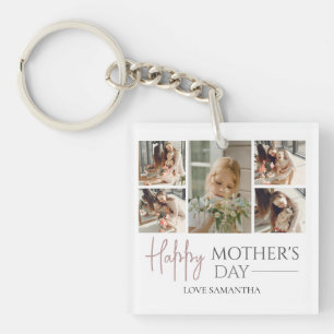 Happy Mother's Day Elegant Modern photo collage Key Ring