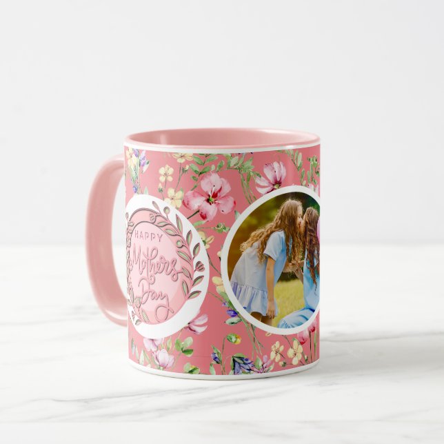 Happy Mother's Day Elegant Modern Photo Mug (Front Left)