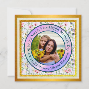 Happy Mother's Day Elegant Modern Photo postcard