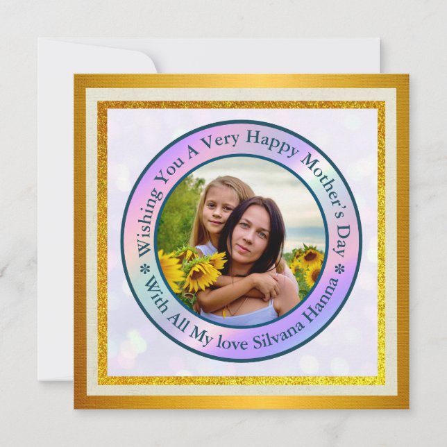 Happy Mother's Day Elegant Modern Photo postcard (Front)