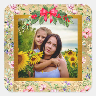 Happy Mother's Day Elegant Modern Photo Square Sticker