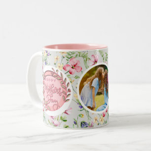 Happy Mother's Day Elegant Modern Photo Two-Tone Coffee Mug