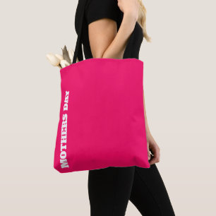 Happy Mothers Day elegant White Script Custom Tote Bag