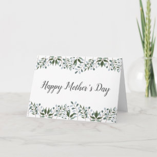 Happy Mothers Day Eucalyptus Greenery Floral Card