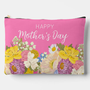Happy Mother's Day Floral Blooms Accessory Pouch