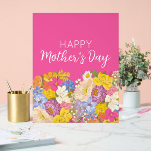 Happy Mother's Day Floral Blooms Acrylic Sign