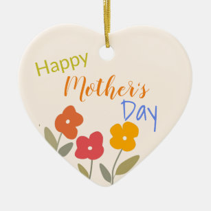 Happy Mother's Day Floral Blooms   Ceramic Tree Decoration