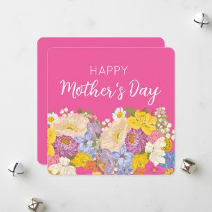 Happy Mother's Day Floral Blooms  Holiday Card