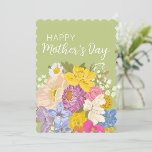 Happy Mother's Day Floral Blooms  Holiday Card
