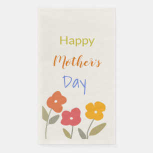 Happy Mother's Day Floral Blooms Napkin