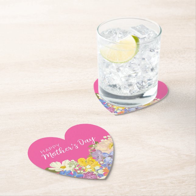 Happy Mother's Day Floral Blooms  Paper Coaster (Insitu)