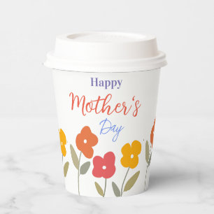 Happy Mother's Day Floral Blooms Paper Cups