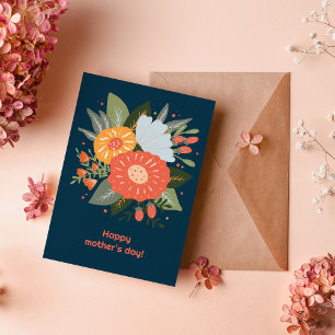 Happy mother's day floral bouquet card