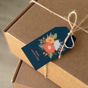 Happy mother's day floral bouquet gift tags