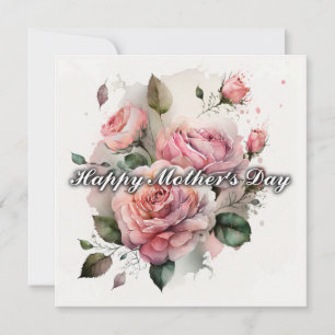 Happy mothers day floral bouquet modern holiday card