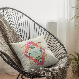 Happy mother's day floral cushion