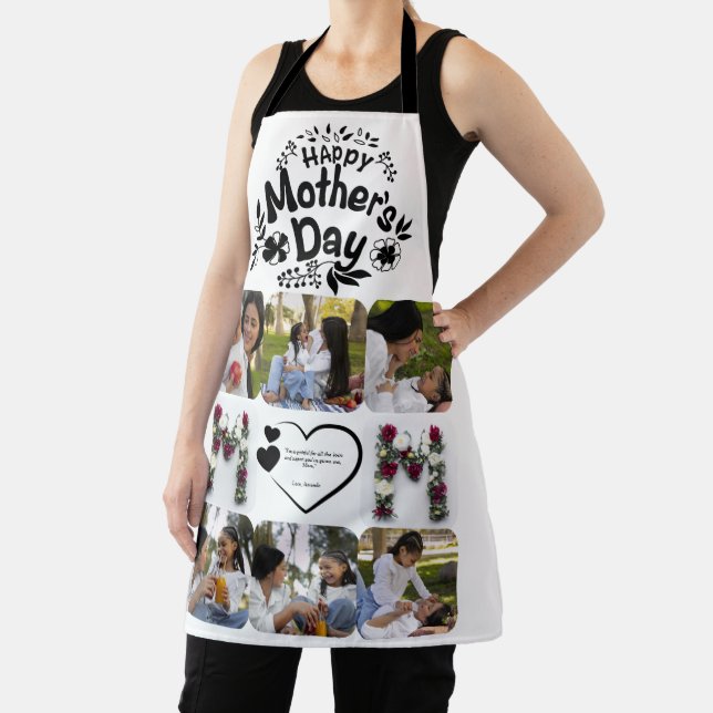 Happy Mother's Day Floral Custom Photo Apron (Insitu)