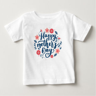 Happy Mother's Day Floral Design-63754 Button Baby T-Shirt