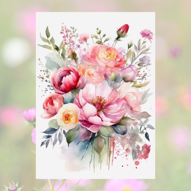 Happy Mother's Day Floral Drip Watercolor Style Card (Creator Uploaded)