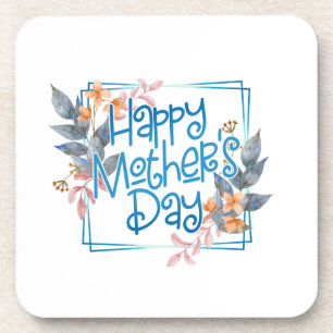 Happy Mother's Day Floral Frame Coaster
