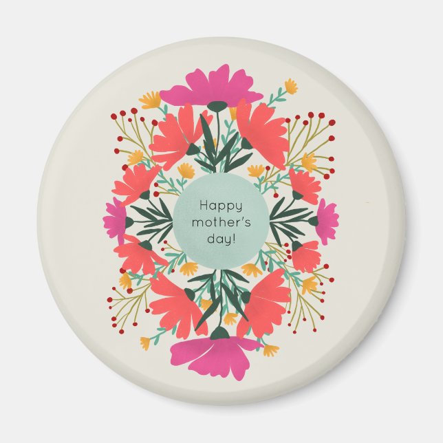 Happy mother's day floral magnet (Front)