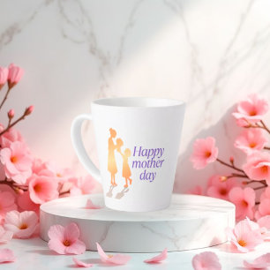 Happy Mother's Day Floral Typography –  Latte Mug