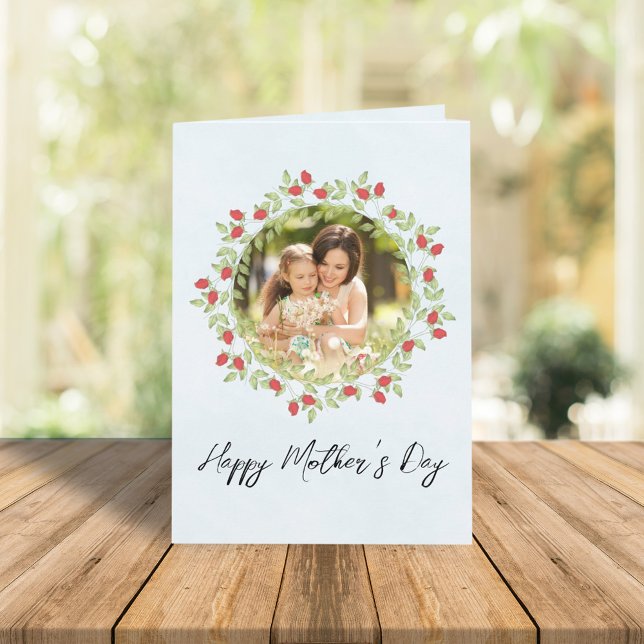 Happy Mother's Day Floral Wreath Custom Card (Creator Uploaded)