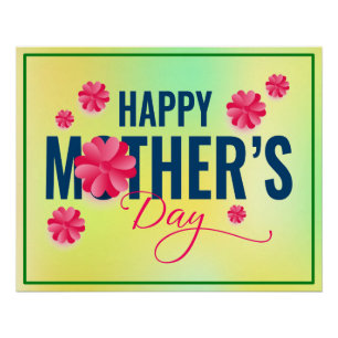 Happy Mother's Day Flower Design Poster