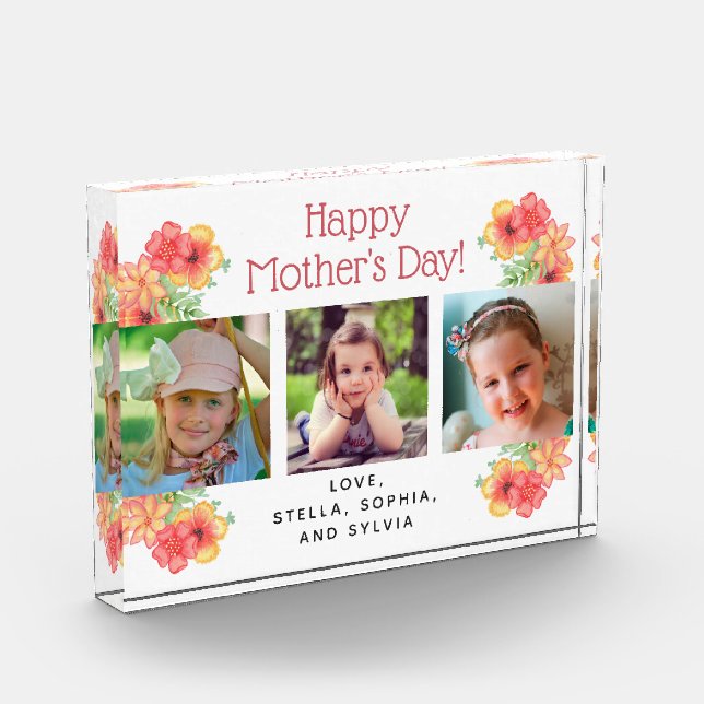 Happy Mother's Day Flowers 3 Photos Photo Block (Left)
