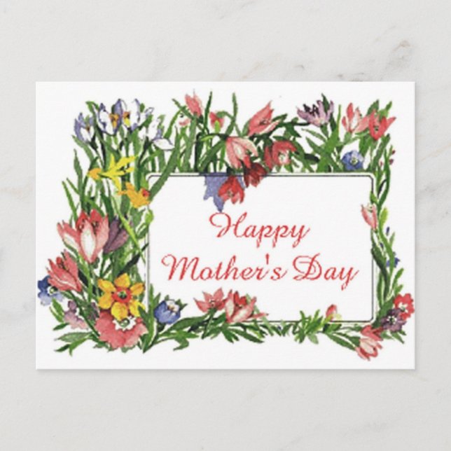 Happy Mother's Day Flowers Postcard (Front)