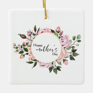 Happy mother's day Foil Card Ceramic Ornament