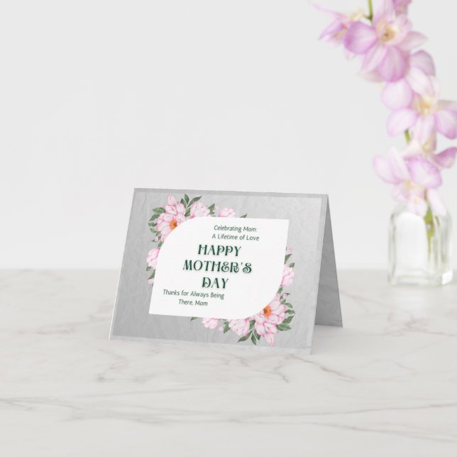 Happy Mother's Day Folded Greeting Card (Orchid)