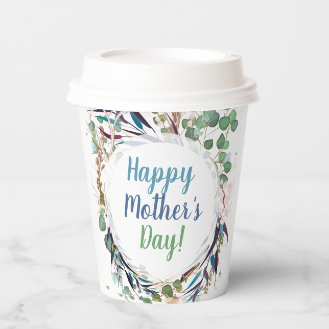 Happy Mother's Day Foliage Paper Cup (Front)